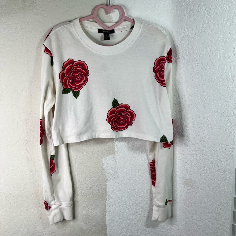 Forever 21 Size M Rose Long Sleeve